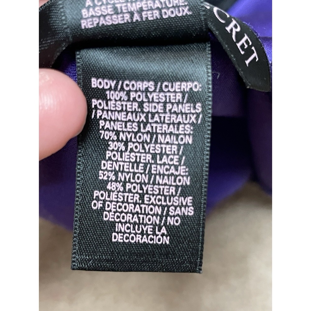 Victoria's Secret lingerie medium Satin Purple Black‎ Lace Camisole 2014 - Picture 7 of 9